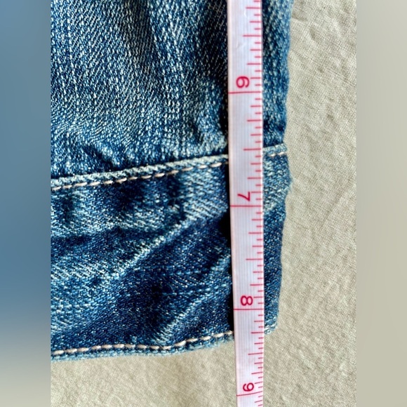 AMERICAN EAGLE Cropped Denim Jacket Medium Wash Women's Size M Distressed Jean - Picture 11 of 12